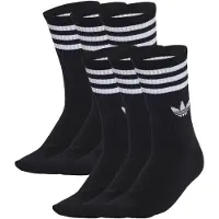 Adidas Originals Chaussettes '3-Stripes Crew 6 Pairs' noir / blanc