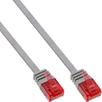 InLine 71655 Câble patch plat, U/UTP, Cat.6, gris, 0,5m