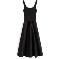 Tommy Hilfiger Robe Midi Moulante Et Évasée 5x2 Rib Midi Mix F&f Drs/Black - Xxs
