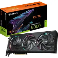 Gigabyte AORUS GeForce RTX 5060 ELITE 8G Graphics Card - 8GB GDDR7, 128bit, PCI-E 5.0, 2722 MHz Core Clock, 3 x DisplayPort, 1 x HDMI, GV-N5060AORUS E-8GD
