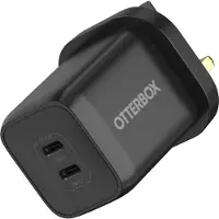 Otterbox UK GaN Chargeur mural à chargement rapide (65 W, 2 ports), Chargeur USB, Noir