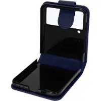 Avizar Coque pour Samsung Z Flip 4 Clapet avec Languette Magnétique Bleu Nuit