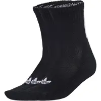 Adidas Chaussettes 'Quarter 3 Back Stripes 3 Pairs' gris / noir