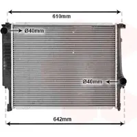 VAN WEZEL 06002096 Radiateur Refroidisseur d'eau Refroidisseur de moteur pour BMW 3 Limousine (E30) 5 Limousine (E34) 7 (E32) 3 Touring (E30) 5 Touring (E34)