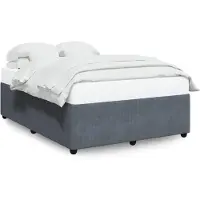 vidaXL Cadre de lit sans matelas gris foncé 140x190 cm velours