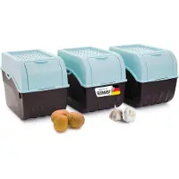 Novaliv 3x grand 9l turquoise light Kartoffelbox Kartoffelkiste Kartoffellager Kartoffelkopf Sac de pommes de terre
