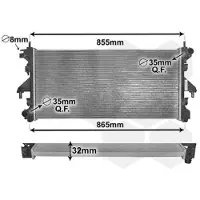 VAN WEZEL 40002310 Radiateur à eau pour moteur, destiné aux fourgons FIAT Ducato (250, 290), aux Ducato à plateau / châssis (250, 290) et aux Ducato bus