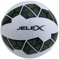 JELEX Bolzplatzheld Ballon de foot en caoutchouc noir et blanc