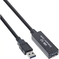 Kindermann InLine Rallonge active USB 3.2 Gen.1, prise A à prise A, noir, 10m