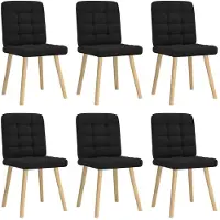 vidaXL Chaise de salle à manger 6 pcs. tissu noir