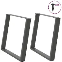 vidaXL Pieds de table de salle à manger en U 2 pcs. Anthracite 90x(72-73) cm Acier