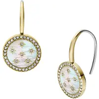 Fossil Boucles d'oreilles bleu pastel / jaune d'or / rose