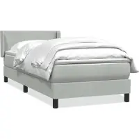 vidaXL Lit boxspring avec matelas gris clair 80x210 cm velours