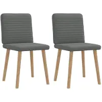 vidaXL Chaise de salle à manger 2 pcs. Tissu gris foncé