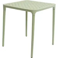 Merkloos Table de jardin en plastique, couleur verte, dimensions 65x65 cm - table carrée pour l'extérieur, style bistrot