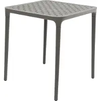 Merkloos Table en plastique, couleur anthracite, dimensions 65x65 cm. Table d'appoint, table de jardin
