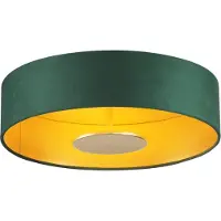 QAZQA Plafonnier moderne en velours vert avec LED à intensité variable en 3 étapes - Bredow