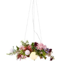 QAZQA Suspension bohème noire avec fleurs colorées rouges et roses - Flower Power
