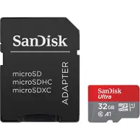 PNY Ultra mit Adapter (32 Go, microSDHC, U1, UHS-I), Carte mémoire, Gris, Rouge