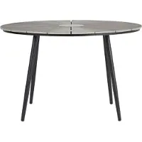 Ebuy24 Dance Table de jardin Ø120 cm, noir et gris clair.