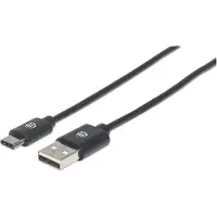 Manhattan USB 2.0 Typ C-Kabel C-Stecker/A-Stecker 2m schwarz