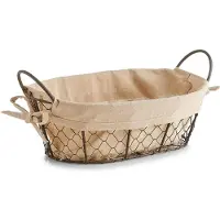 Zeller 18091 - COMMUTATEUR KVM - Panier à Pain Eisen/Tissu/Polyester/Coton, Brun, 30 x 21 x 10 cm