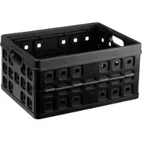 Sunware Bac de rangement plastique pliable 245x490x360mm noir capacité de charge 30 kg (Square folding box 32L)
