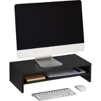 Relaxdays Monitor Stand, Réhausseur pour moniteur, Noir