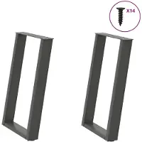 vidaXL Pieds de table de salle à manger en U 2 pcs. Anthracite 60x(72-73) cm Acier