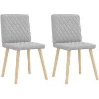 vidaXL Chaise de salle à manger 2 pcs. Tissu gris nuage