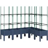 vidaXL Jardinière avec treillis bleu gris 160x120x142,5 cm PP