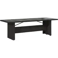 vidaXL Table de jardin avec plateau en verre noir 240x90x75 cm Poly rotin