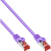 InLine 76411P Patchkabel, S/FTP (PiMf), Cat.6, 250MHz, PVC, Kupfer, violet, 1m