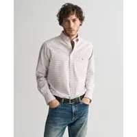 Gant pour homme. 3240255 Tattersall Classic Regular Fit Checked Oxford Shirt blanc (M), Casuel, Manche longue, Le coton biologique, Durable