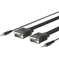 VivoLink PROVGAS15 câble vidéo et adaptateur 15 m VGA (D-Sub) + 3,5 mm Noir