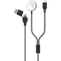 2GO 797385 2in1 Ladekabel USB-A/USB-C f. Watch & Smartphone 1,8m sw