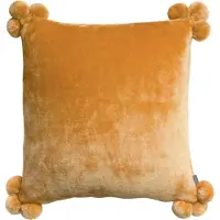 Vivaraise Housses de coussins TENDER POMPONS - Jaune - 45x45 cm
