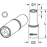 Ks Tools Douille hexagonale 1/2" longue 26 mm - 917.1337