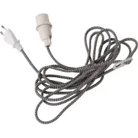 Best Season : Câble de remplacement, guirlande lumineuse "Étoiles" et articles de décoration suspendus, câble textile noir et blanc, environ 3,5 mètres / Sachet en polyéthylène, référence 293-05