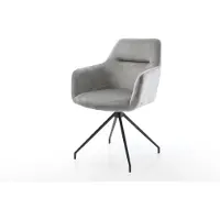 DELIFE Chaise-de-salle-à-manger Pejo-Flex velours gris pied croisé conique noir ressorts ensachés