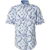 Fynch&Hatton Summer Poplin Print Short Sleeve Shirt Bleu XL Homme
