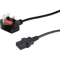 Equip Câble d'alimentation IEC UK-BS1363 -> C13 5m mâle/femelle noir (5 m), Câble d'alimentation, Noir