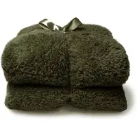 Unique living Couverture en peluche verte