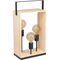 Eglo 43416 FAMBOROUGH E27 lampe de table triple 305x160mm noir naturel