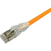 AMP NETCONNECT Patchkabel kat 6A S/FTP PiMF, laengde: 0,5 m farve: orange med LSZH kappe