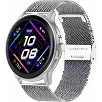 Gravity Montre intelligente pour femmes GT12-7 Black Silicone Strap + Silver Bracelet
