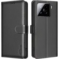 Binfen Color Xiaomi 15 Pro - BINFEN Leder Etui Hülle mit RFID Blocker (Xiaomi 15 Pro), Coque pour téléphone portable, Noir