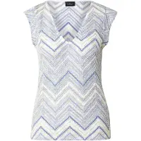 s.Oliver Tops en tricot bleu clair / jaune clair / blanc cassé