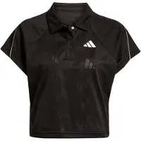 Adidas Polo Stadium 3-Stripes Tennis Inspired Jacquard Polo Shirt T-Shirt femmes - Noir - EU M