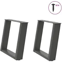 vidaXL Pieds de table basse en U 2 pcs. Anthracite 50x(42-43) cm Acier